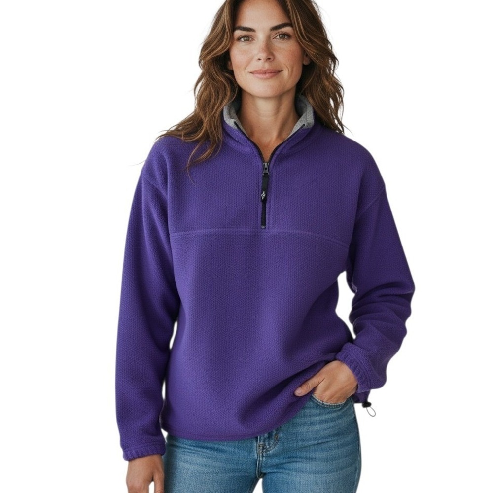 Vintage Alpine Tek Palmettos Womens Purple Fleece Quarter Zip Pullover Jacket M - Picture 1 of 10